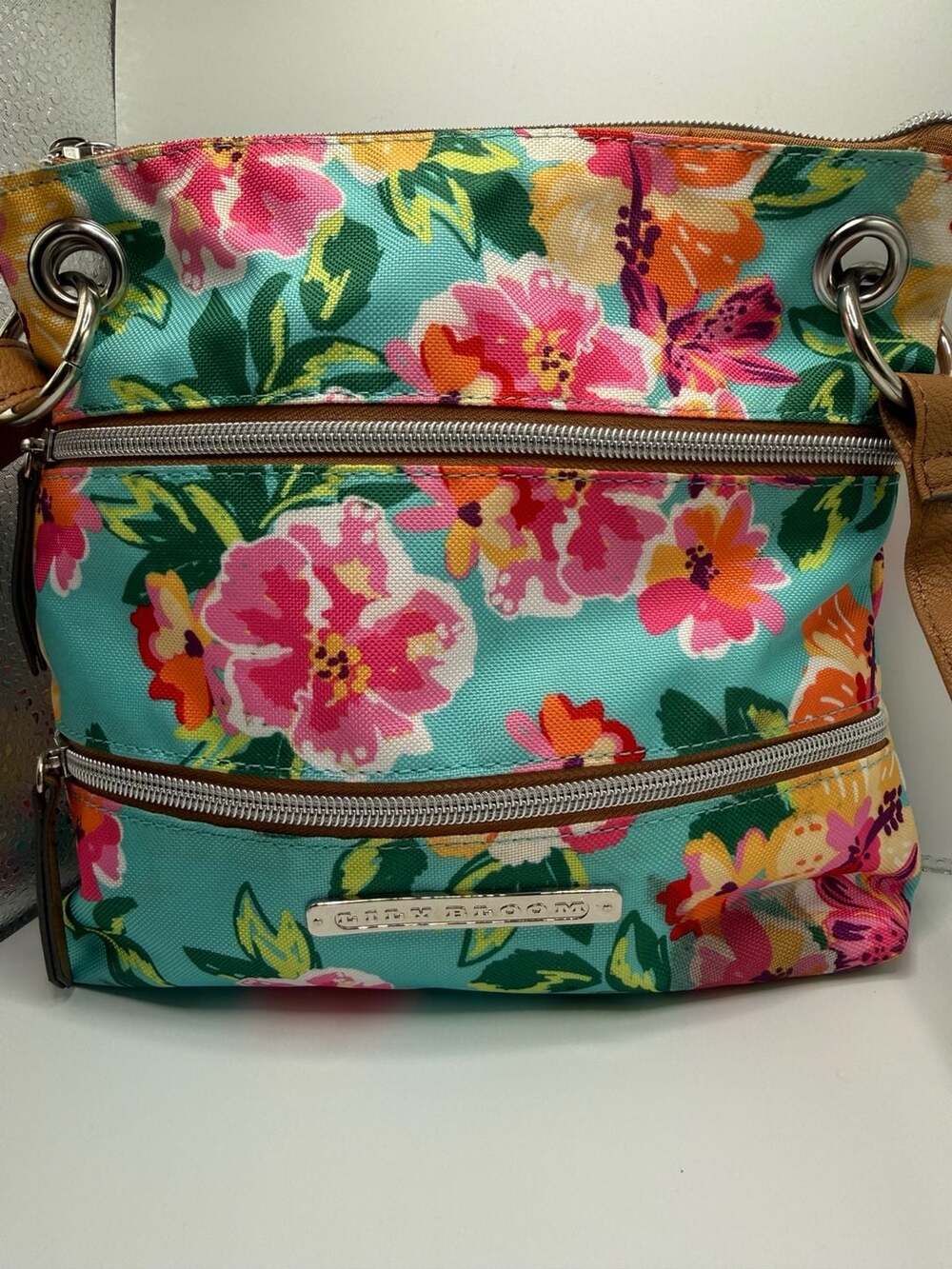Lily Bloom Floral Print Multi-Zip Crossbody Bag